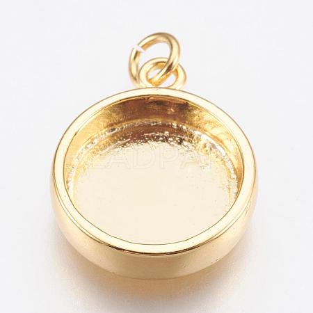 Brass Pendant Cabochon Settings KK-P146-06G-1