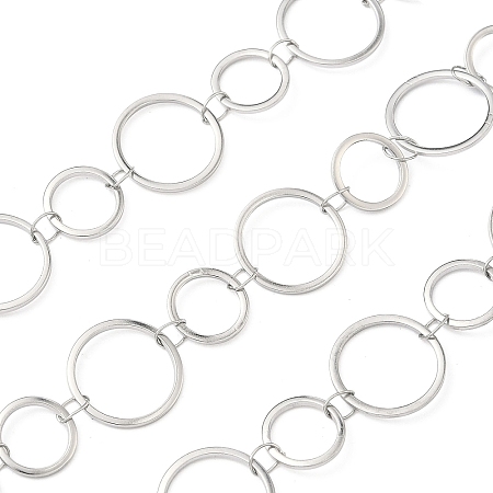 304 Stainless Steel Ring Link Chains CHS-G044-05P-02-1