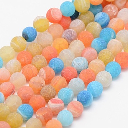 Natural Weathered Agate Beads Strands G-G589-10mm-11-1