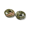 Natural Unakite Donut/Pi Disc Charms G-G142-02A-2