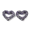 Heart Shape Polymer Clay Rhinestone Beads CLAY-NH0001-09B-03-1