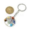 Alloy with Natural & Synthetic Mixed Gemstone Chip Pendant Keychain KEYC-JKC00640-01-3