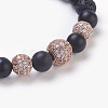 Natural Lava Rock Beads Stretch Bracelets BJEW-JB03901-02-2