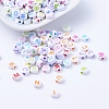 Craft Style Mixed Color Chunky Letter Acrylic Flat Round Beads for Kids Jewelry X-MACR-R481-M-1