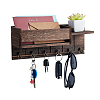 Wood & Alloy & Iron & Plasticc Wall-mounted Keychian Holder AJEW-WH0596-620-1