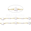 Brass & ABS Imitation Pearl Beaded Chain CHC-D029-17G-2