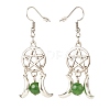 Woven Net with Natural Malaysia Jade Dangle Earrings EJEW-JE04945-01-2