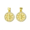 Real 18K Gold Plated Brass Micro Pave Clear Cubic Zirconia Pendants KK-H472-35B-G-1