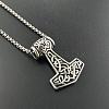 304 Stainless Steel Viking Hammer Pendant Stylish Punk Hip Hop Necklaces NX6366-1