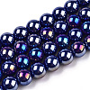 Electroplate Opaque Glass Beads Strands GLAA-T032-P8mm-AB03-1