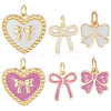 6Pcs 6 Styles Rack Plating Brass Enamel Charms KK-BBC0021-43-1