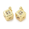 Brass Micro Pave Clear Cubic Zirconia Pendants KK-Q814-25G-1