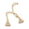 Brass Micro Pave Cubic Zirconia Chain Extender KK-G503-02G-1