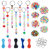 DIY Acrylic Beads & Iron Split Key Rings Keychain Making Kits DIY-AR0004-24-1