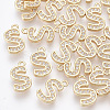 Brass Cubic Zirconia Charms X-KK-S348-330S-1