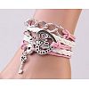 Suede & Imitation Leather Cord Knitted Multi-strand Bracelets WGD6FE3-04-1