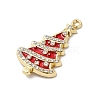 Alloy Enamel Pendants with Rhinestone FIND-H055-16G-01-2