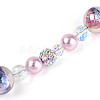 Glass and Acrylic and Imitation Pearl and Rhinestone Beads Strands MAK-T011-06E-3