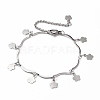 304 Stainless Steel Flower Charm Bracelets BJEW-JB05782-1