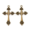 Cross Tibetan Style Alloy Big Pendants TIBEP-Q058-04AB-FF-1