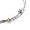 304 Stainless Steel 2-strand Round Snake Chain Bracelets BJEW-L673-014-GP-3