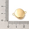 Brass Pave Natural White Shell Flat Round Connector Charms KK-K388-79G-3