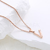 Stainless Steel Letter Pendant Necklaces for Women Men GR8130-22-1