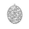 Tibetan Style Alloy Oval Tray Cabochon Settings TIBEP-5437-AS-FF-3
