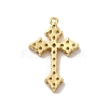 Rack Plating Brass Micro Pave Cubic Zirconia Pendants KK-P230-20G-2