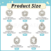 40Pcs 8 Styles Alloy Rhinestone Pendants ALRI-NB0001-19P-2
