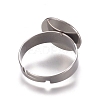 Tarnish Resistant Adjustable 304 Stainless Steel Finger Rings Components X-STAS-E482-19P-2