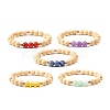 Natural Wood Round Beads Stretch Bracelet BJEW-JB07278-1