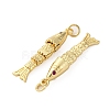 Rack Plating Brass Micro Pave Cubic Zirconia Pendants KK-M309-38I-G-2
