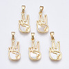 Brass with Natural Sea Shell Pendants KK-Q277-022-NF-1