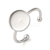 Non-Tarnish 304 Stainless Steel Flat Round Pad Ring Setting STAS-I306-05C-P-1