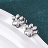 Dog Paw Print 304 Stainless Steel Pendant Necklaces & Bracelets & Stud Earrings Sets for Women SJEW-C004-20P-4