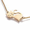 201 Stainless Steel Kitten Slider Bracelets STAS-I113-46G-2