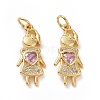 Brass Cubic Zirconia Pendants ZIRC-I062-01G-1