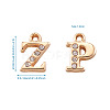 Alloy Rhinestone Charms ALRI-T008-01G-7