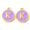 Golden Plated Alloy Enamel Charms X-ENAM-S118-10K-1