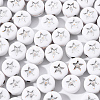 White Opaque Acrylic Beads PACR-YW0001-04B-5
