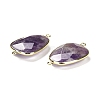 Natural Amethyst Faceted Connector Charms G-F763-02G-04-2