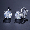 Brass Cubic Zirconia Clip-on Earrings WGE68B6-01-1