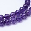 Natural Amethyst Round Bead Strands G-M212-6mm-02B-1