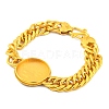 Brass Cuban Link Chain Bracelets Findings KK-G502-12G-2