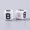 Acrylic Horizontal Hole Letter Beads PL37C9308-B-2