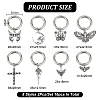 16Pcs 8 Style Cross/Butterfly/Moon Alloy Shoe Decoration HJEW-AB00624-2