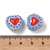 Heart Pattern Handmade Porcelain Enamel Beads PORC-G016-03M-4