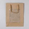 Kraft Paper Visible Window Gift Bags with Rope Handles ABAG-WH0038-76B-2
