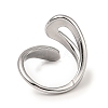 Rack Plating Brass Hollow Teardrop Open Cuff Rings RJEW-D009-01P-3